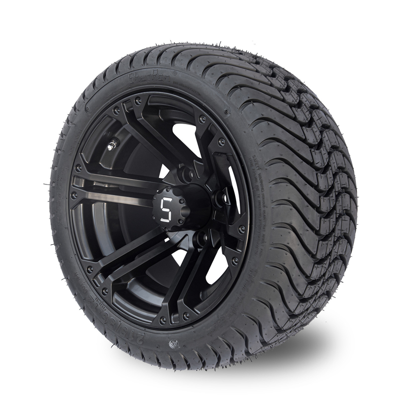 12x7無光沢の黒いゴルフ カートの車輪はコンボの215/35-12薄型のタイヤ コンボの101.6 PCDを疲れさせる