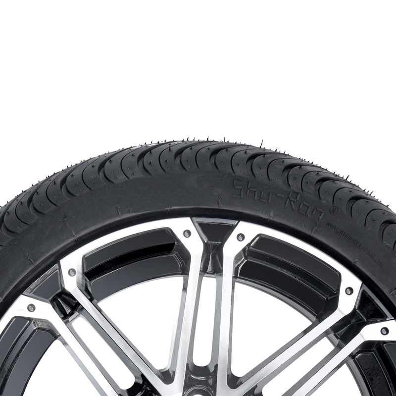 14x7ゴルフ カートの車輪およびタイヤのコンボの225/30-14通りのタイヤは光沢のある黒を機械で造った