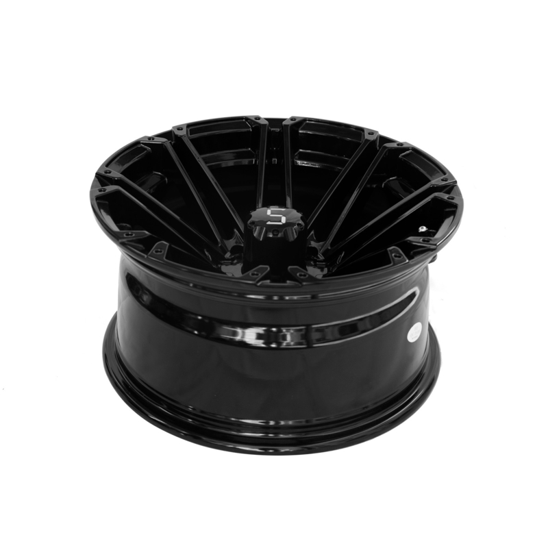 12x7ゴルフ カートの縁は黒いアルミ合金の縁4x4のボルト パターン101.6 PCDに光沢をつける