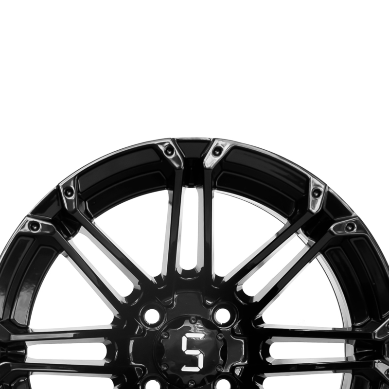 12x7ゴルフ カートの縁は黒いアルミ合金の縁4x4のボルト パターン101.6 PCDに光沢をつける
