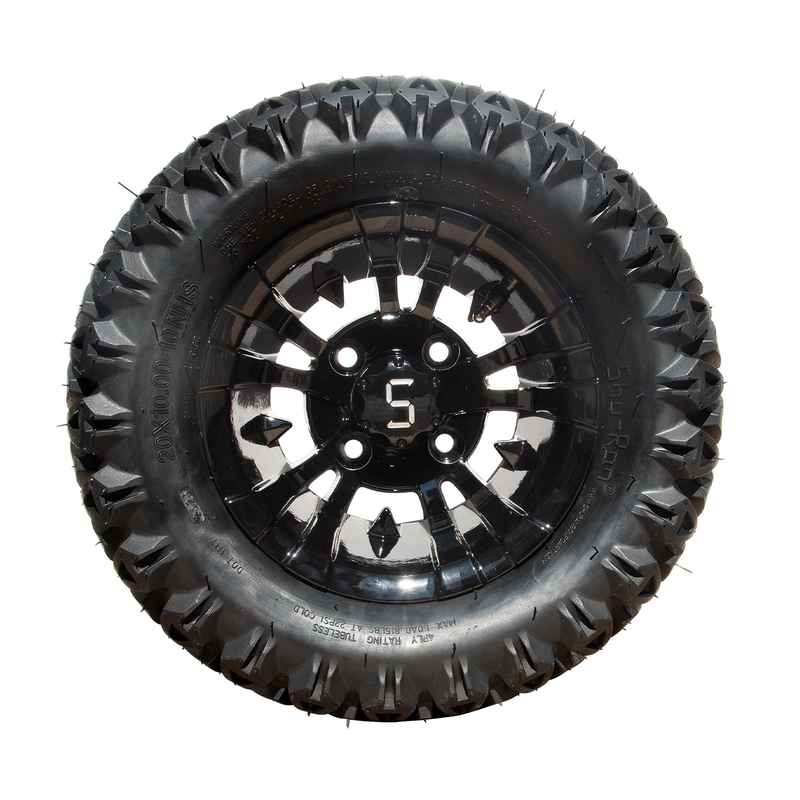 10インチゴルフカート 輪とタイヤ コンボ 20×10-10 ATV 機械加工/光沢黒