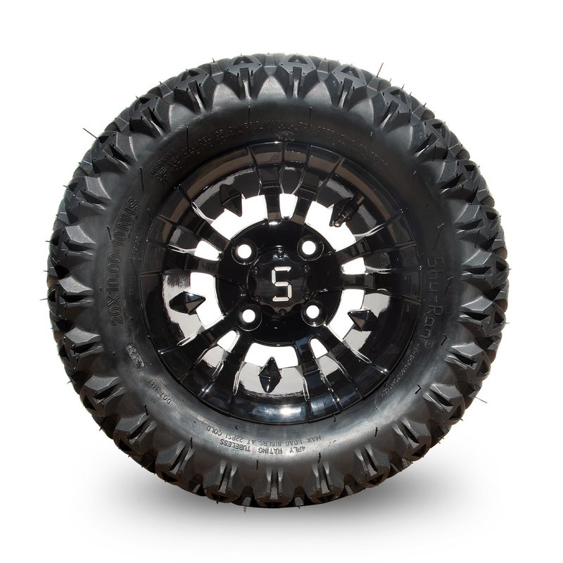 10インチゴルフカート 輪とタイヤ コンボ 20×10-10 ATV 機械加工/光沢黒