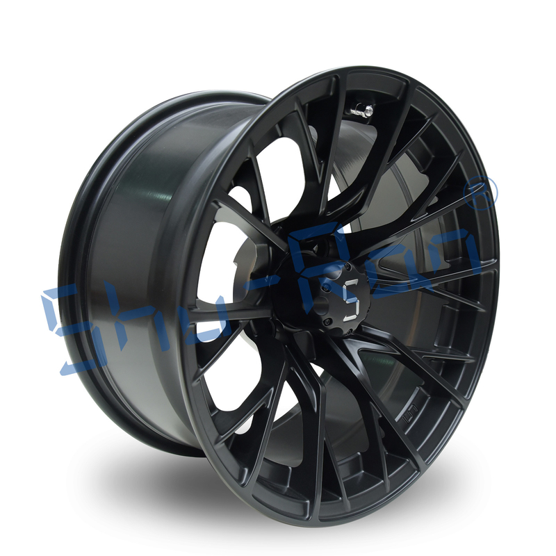 シュラン 新品 14インチ 輪 マット黒 アルミゴルフカート 輪 14x7 ユニバーサル 4 ボルト パターン