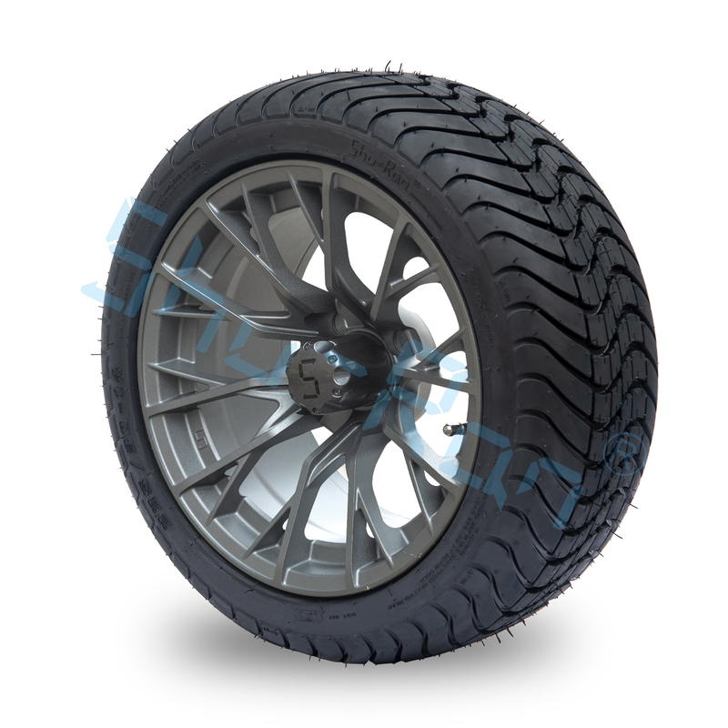 卸売 14' ガンメタル 完成型合金 ゴルフカート車輪,ATV UTV 225/30-14 ストリート ロープレスタイヤ