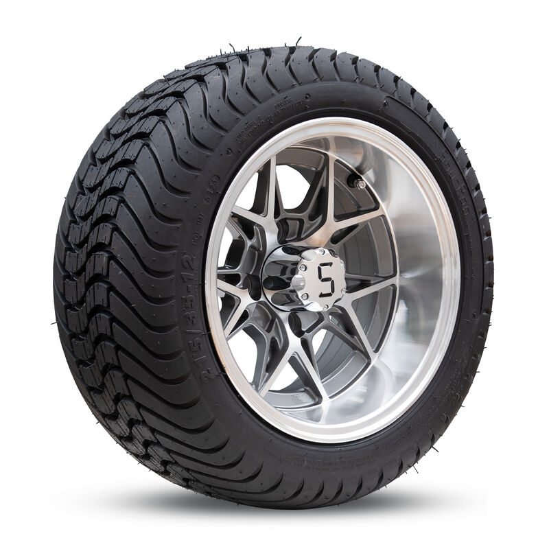 12インチゴルフカート 輪とタイヤ Sセンターキャップとクロムラグナッツと組成 クラブカーに適したエズゴヤマハゴルフカート