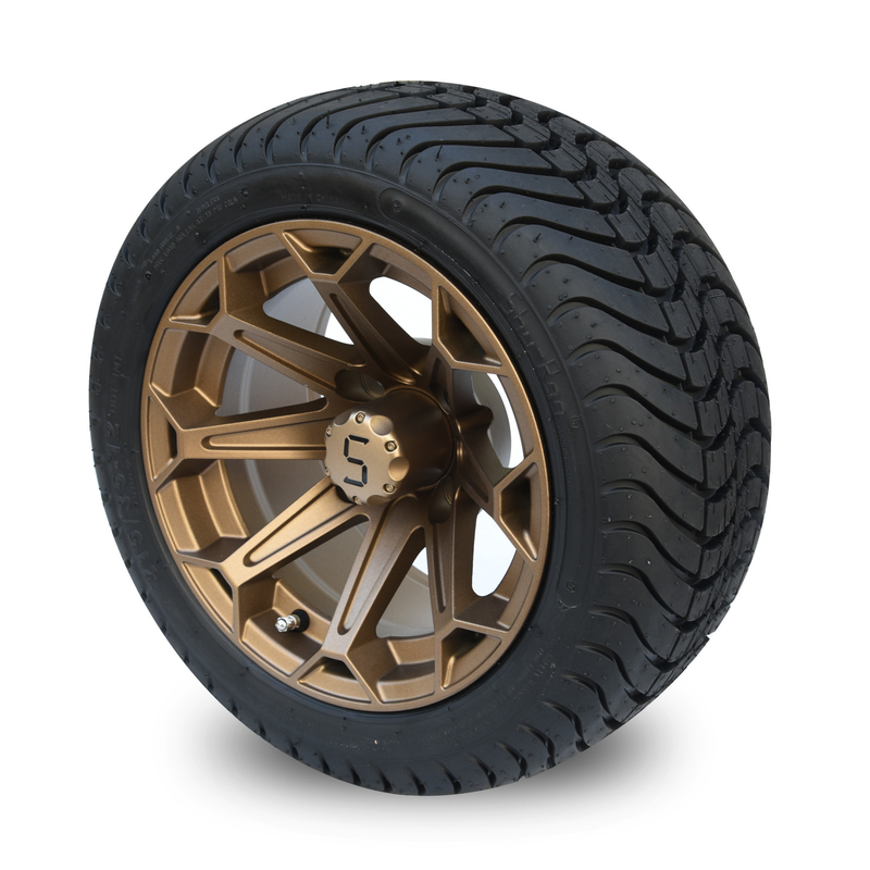 12インチの青銅色アルミニウム車輪および215/35-12控えめな点のタイヤ アセンブリ4x4ボルト パターンをゴルフ カート
