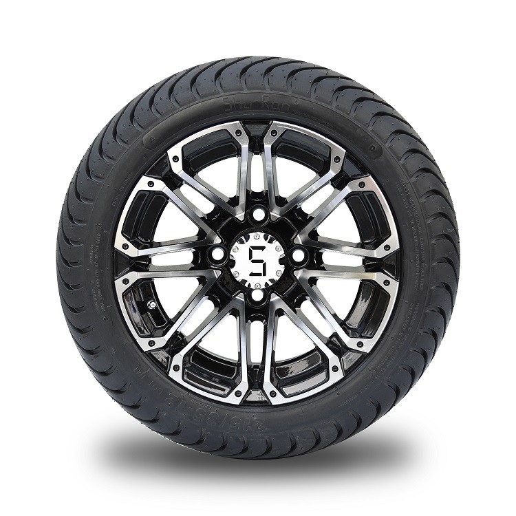 Machiend 12インチ/黒いゴルフ カートの車輪および215/35-12点の通りはコンボの層4つ疲れさせる