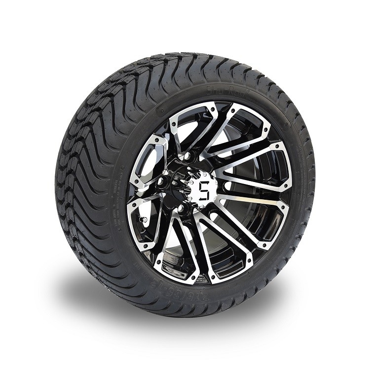 Machiend 12インチ/黒いゴルフ カートの車輪および215/35-12点の通りはコンボの層4つ疲れさせる
