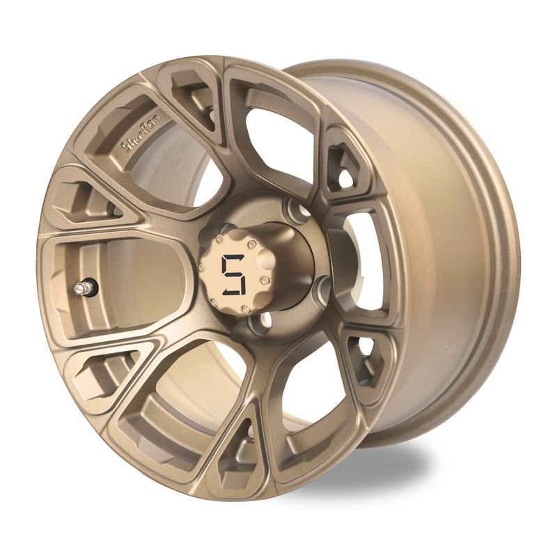 12インチのゴルフ カートの車輪と-25mm 4x4のボルト パターン101.6 PCDは青銅色になる