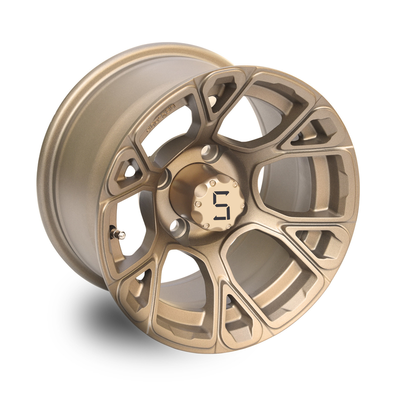 12インチのゴルフ カートの車輪と-25mm 4x4のボルト パターン101.6 PCDは青銅色になる