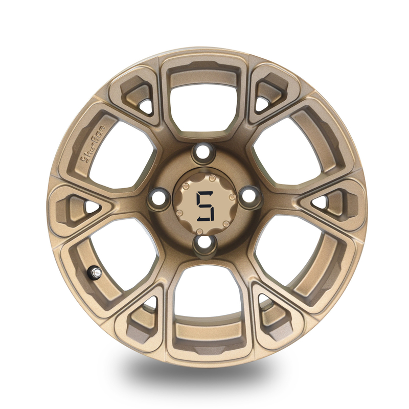 12インチのゴルフ カートの車輪と-25mm 4x4のボルト パターン101.6 PCDは青銅色になる